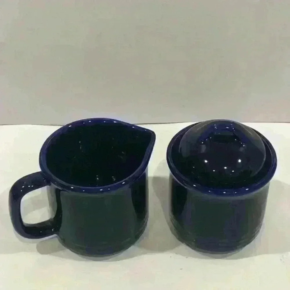 Cobalt Blue Color Connection Creamer and Sugar - Picture 2 of 7